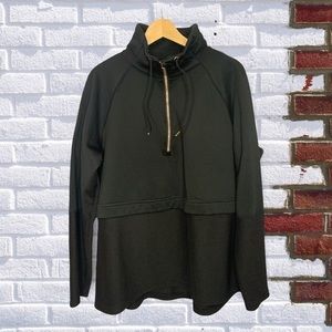 EUC Woman’s AVIA mixed media 1/2 zip black other rose gold zipper size XL